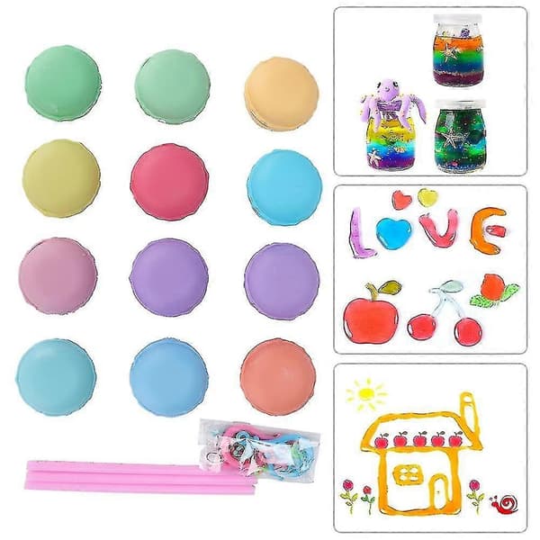 12 st Macaron Crystal Slime Diy Squishy Bubbles Anti-stress Barnleksak_zyae