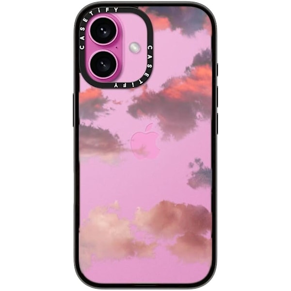 Kompakt iPhone 16 Pro Max Deksel [Lettvekt / 1,2 m 2X Militær Grad Fallbeskyttelse/Slank] - Kirsebær - Klar Svart Clouds (Red) iPhone 16
