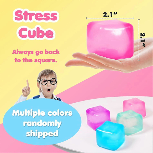 3-pak Stress Ice Cube Squishy Stressbolde til Voksne Børn Sensorisk Fidget Legetøj