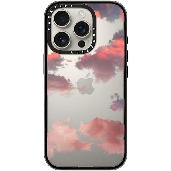 Kompakt iPhone 16 Pro Max Deksel [Lettvekt / 1,2 m 2X Militær Grad Fallbeskyttelse/Slank] - Kirsebær - Klar Svart Clouds (Red) iPhone 16 Pro