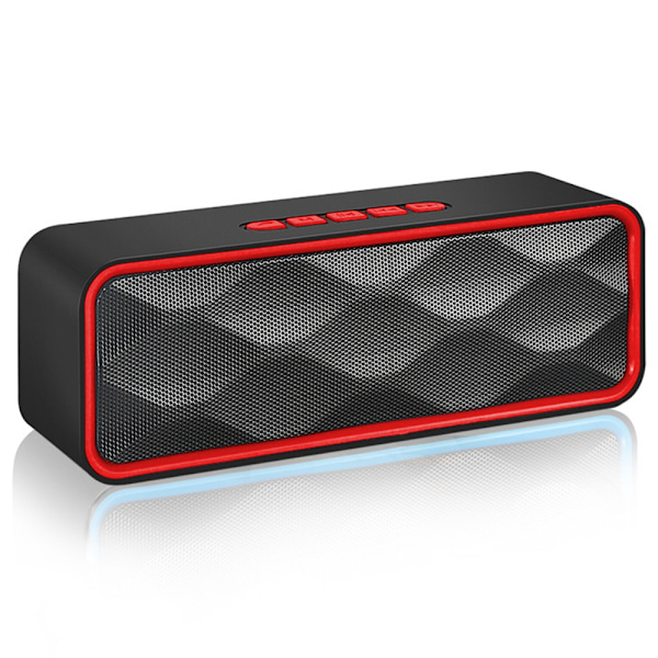 Bärbar Bluetooth-högtalare, TWS Bluetooth 5.0 Trådlös högtalare med 3D Stereo Hi-Fi Bas, Inbyggt 1500 mAh Batteri-röd