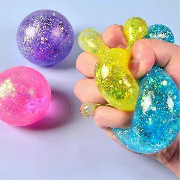 Glitter Maltos Squishy Leksak 6Cm Tpr För Stresslindring Sensorisk Lek Orange Octopus