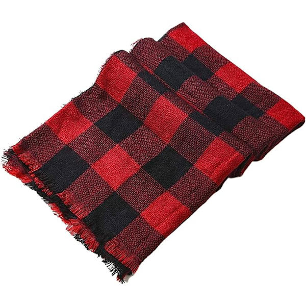 Damerna rutig lyxig varm halsduk vinterscarf dam varm utomhus sjal dam filt bomullsscarf