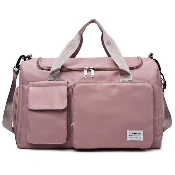Sportsbag dame herre vanntett reiseveske med skoskap våtrom, stor kapasitet reiseveske gymbag svømmebag overnatting helg Cherry pink