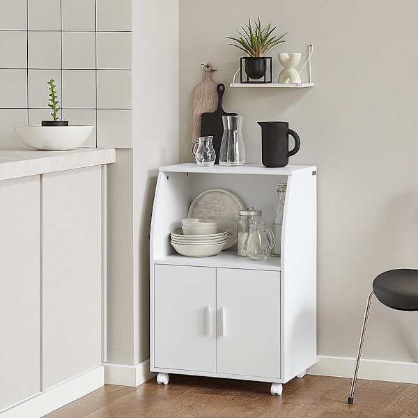 SoBuy Keittiön kaapit mikroaaltouunille Pyörällinen FRG241-W