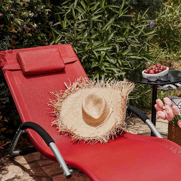 SoBuy Liggestol Solseng Havestole Relaxstol OGS38-R Red