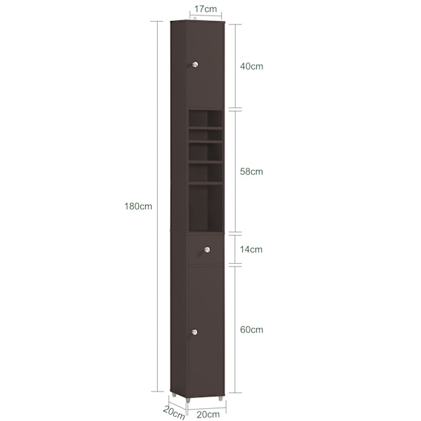 SoBuy, spara badrumsskåp, högt badrumsskåp, badrumsskåp, BZR34-BR