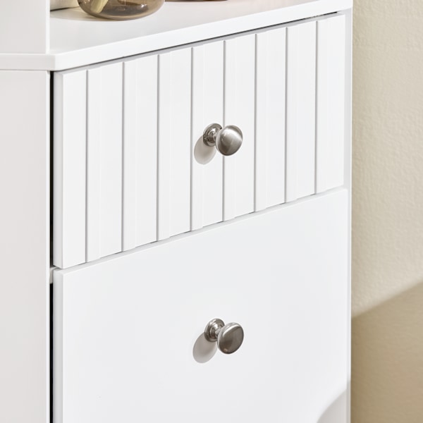 SoBuy Kylpyhuonekaappi Kulmakaappi Korkea kaappi BZR193-W High cabinet