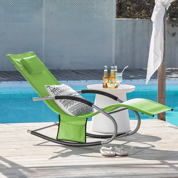 SoBuy 2 x Gungstolar Loungestolar Utemöbler 2-sits OGS28-GRx2 Green 2 Pieces