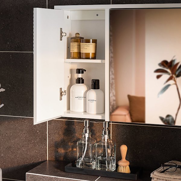SoBuy kylpyhuone kaappi Seinäkaappiin Peilikaappi BZR153-W Mirror Cabinet