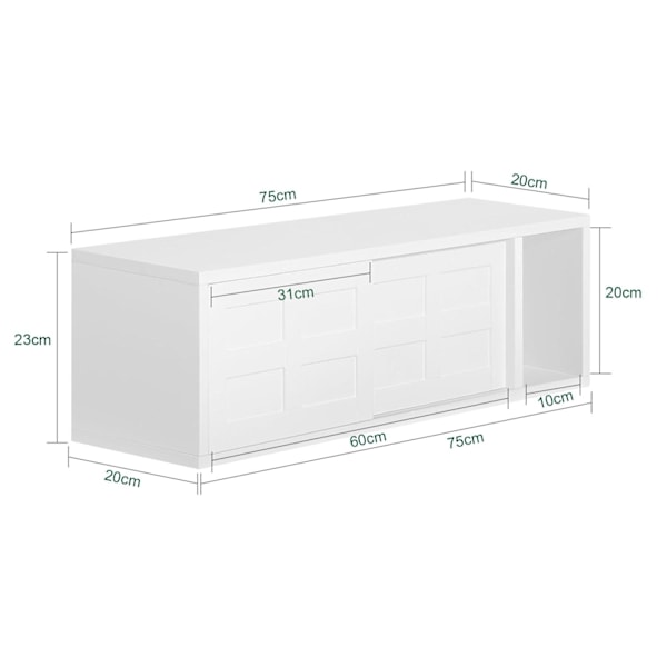 SoBuy Væghyldestativ Vægopbevaringsskabsenhed FHK18-W Wall shelf