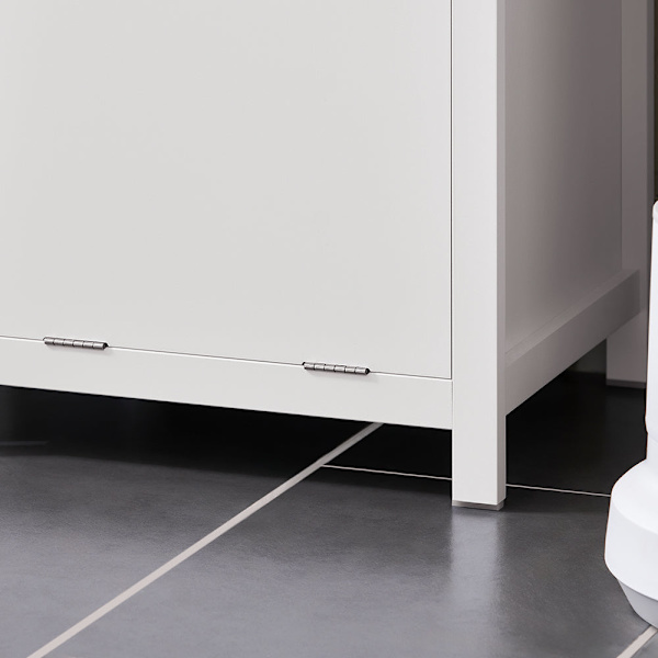 SoBuy Korkea kaappi Pyykkikaappi pyykkikorin kanssa BZR96-W White Laundry cabinet