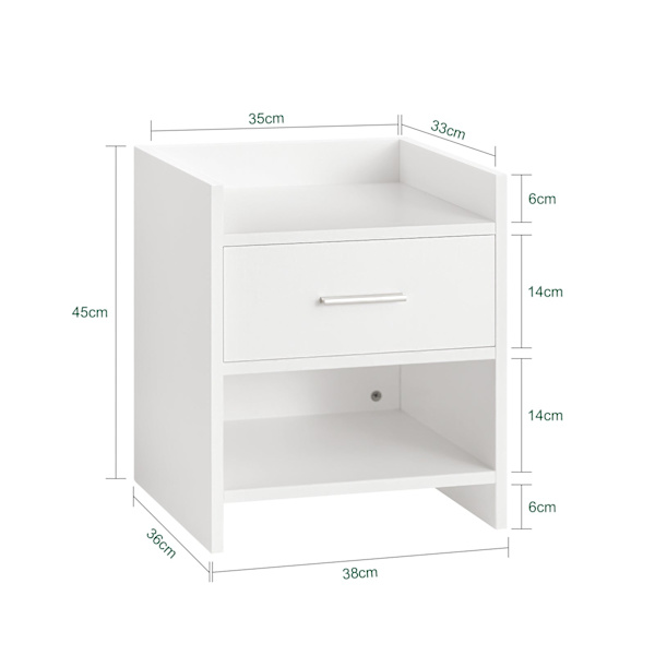 SoBuy Sängbord Avlastningsbord Nattduksbord Soffbord FBT66-W White