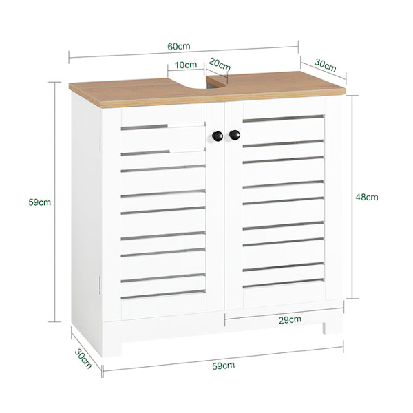 SoBuy Hjørneunderskab Underskab Badeværelsesskab BZR40-W Sink cabinet(on wall)
