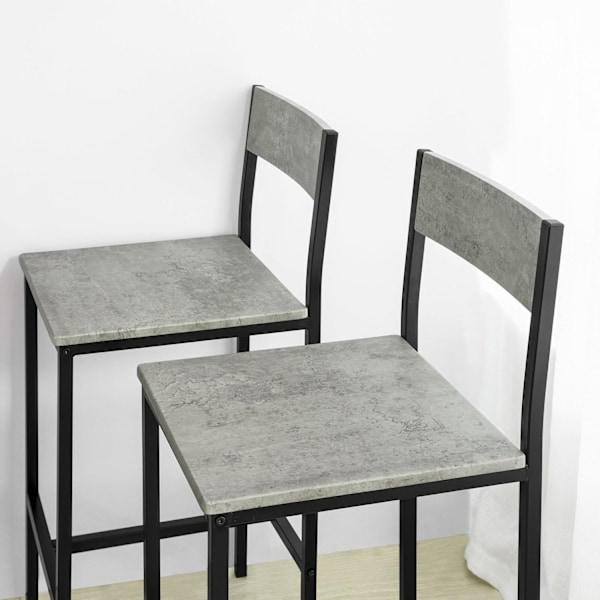 SoBuy Baaripöytä ja 4 baarijakkaraa Keittiön pöytä OGT14-HG Gray Rectangular table with 4 chairs