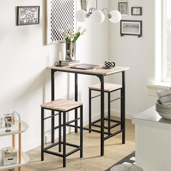 SoBuy Barbord och 2 pallar, Matgrupp, OGT10-N Wood Table with 2 stools