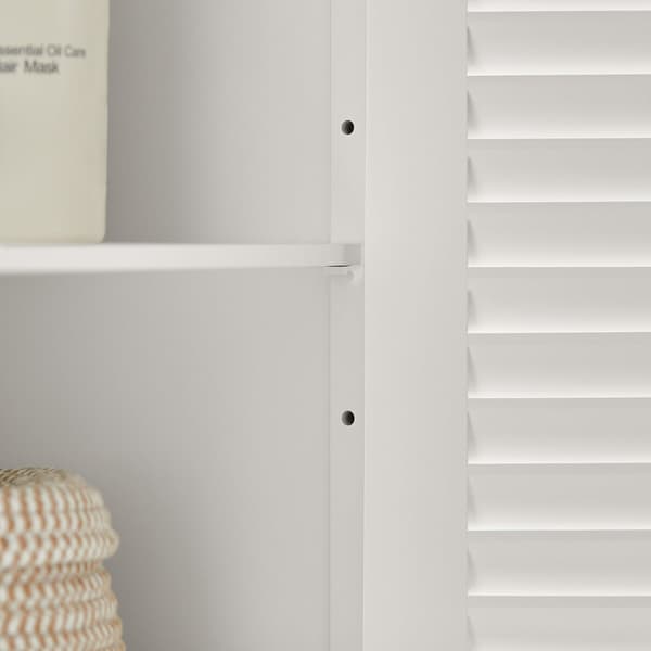 SoBuy Underskab til vask med 2 døre i hvid 60x35x58cm, rustik FRG237-W