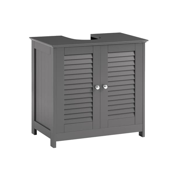 SoBuy Underskab til vask med 2 døre i mørkegrå 60x35x58cm, moderne FRG237-II-DG