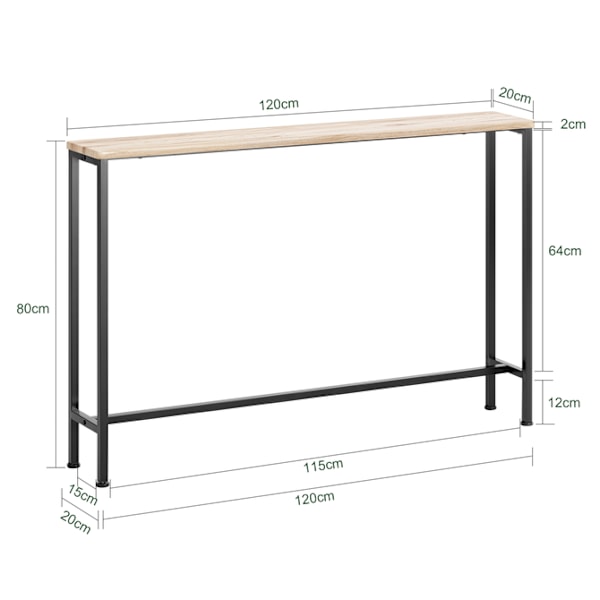 SoBuy Avlastningsbord Sideboard FSB19-XL-Z White L120*B20*H80cm