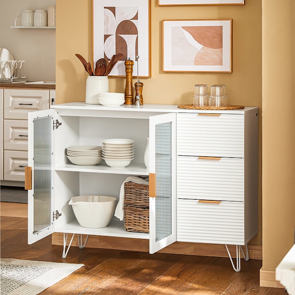 SoBuy Köksskåp Sideboard Vinskåp Skänk FSB86-W