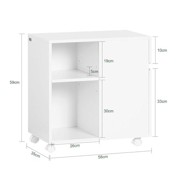 SoBuy Arkivskab Printer Stand Mobilt Arkivskab Sidebord ASK05-W
