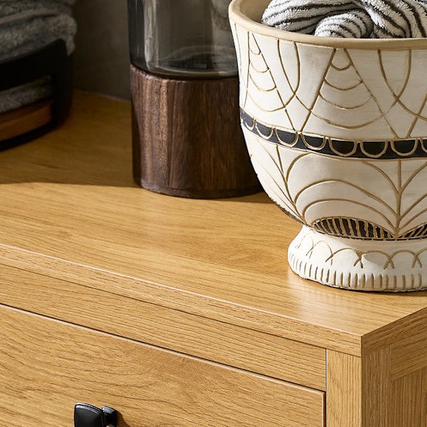 SoBuy Korkea kaappi Pyykkikaappi pyykkikorin kanssa BZR97-SN Light wood color Base cabinet with laundry basket