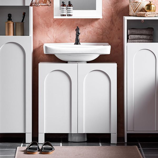SoBuy kylpyhuone kaappi Allaskaappi 2 ovea BZR164-W Under sink cabinet