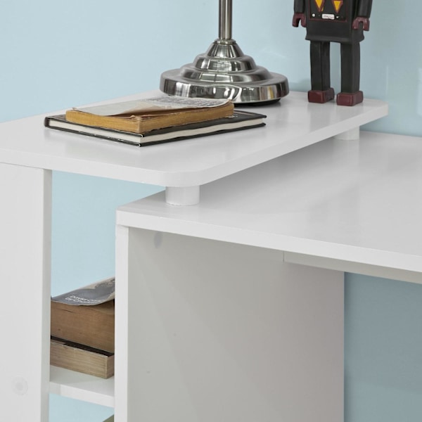 SoBuy Skrivbord med bokhylla och lådor Databord FWT35-W Vit W101 x D60 x H76cm