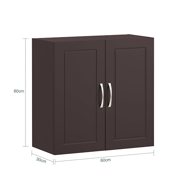 SoBuy Väggskåp med 2 dörrar Överskåp FRG231-BR Brown 60*30*60CM