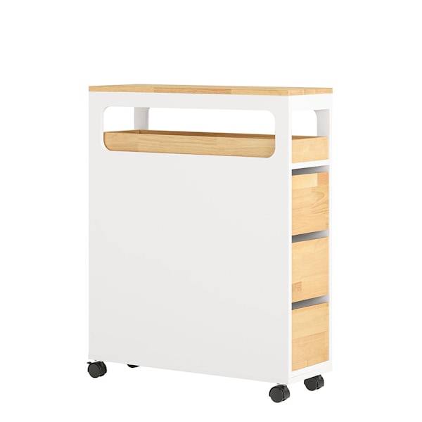 SoBuy Kapea kaappi WC-paperirullan pidikekaappi  BZR54-WN White 24*65*82cm
