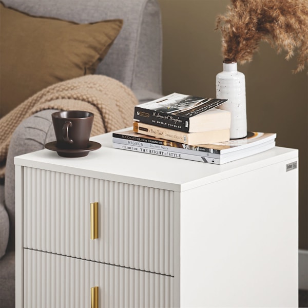 SoBuy Nattduksbord Soffbord Sidobord Sängbord FBT115-L-W 40*40*63cm
