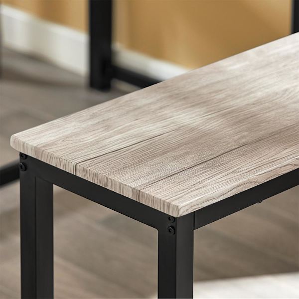 SoBuy Matbord och 4 pallar, Matgrupp, OGT25-HN Wood Table with 2 benches