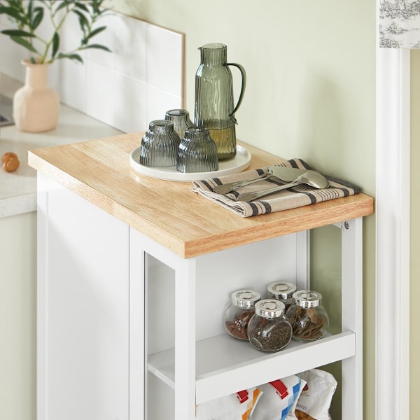 SoBuy Køkkenvogn Køkken Mobilt Rullebord Serveringsvogn FKW75-WN White