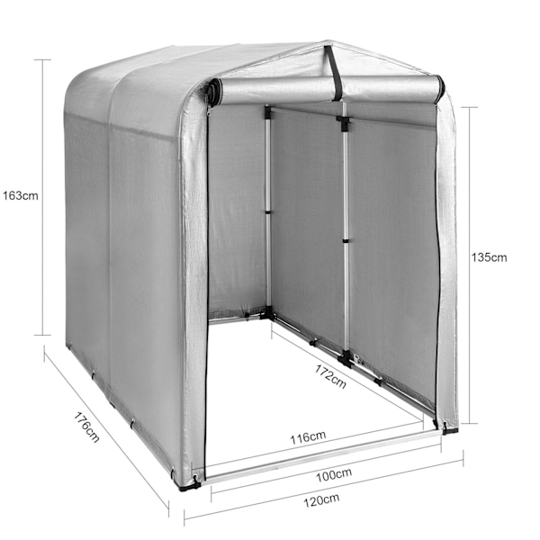 SoBuy Opbevaringstelt til cykler Cykeltelt Cykelgarage KLS11 120 x 176 x 163 cm