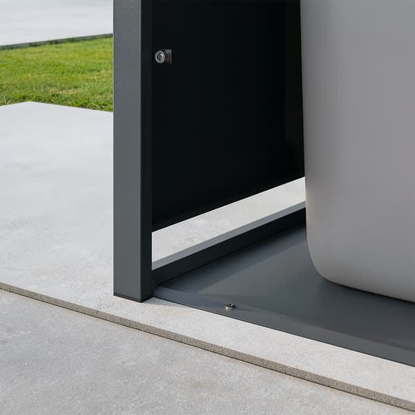 SoBuy Metal skab til affald udendørs, grå, 69.3×80×116.3 cm, OGS63-N