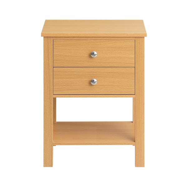 SoBuy Sengebord Sidebord 2 skuffe og 1 hylder Sofabord FBT114-N Nature