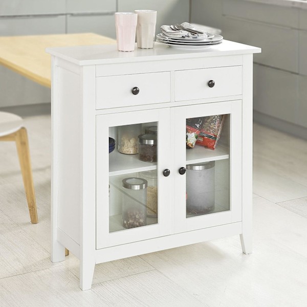 SoBuy Eteisen kaappi Kulmakaappi Lipastot ja vitriinit FSB05-W White W80 x D32 x H86cm