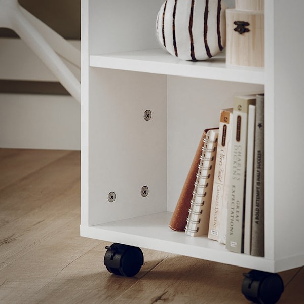 SoBuy Pyörällinen säilytyskaluste Kaappi Sivupöytä FBT68-W White W60 x D35 x H75cm
