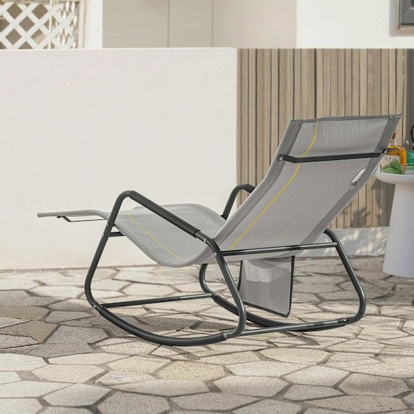 SoBuy Gyngestol Liggestol Havestole Relaxstol OGS47-HG Gray