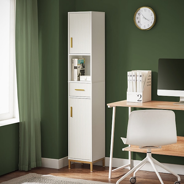 SoBuy Kylpyhuonekaappi Korkea kaappi BZR181-W High cabinet