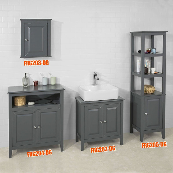 SoBuy Korkea kaappi Kylpyhuone Kapea kulmakaappi FRG205-DG Grey High cabinet