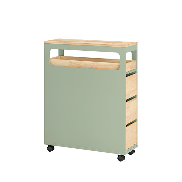 SoBuy Kapea kaappi WC paperiteline Hyllykokonaisuus BZR54-GR Green 24*65*82cm