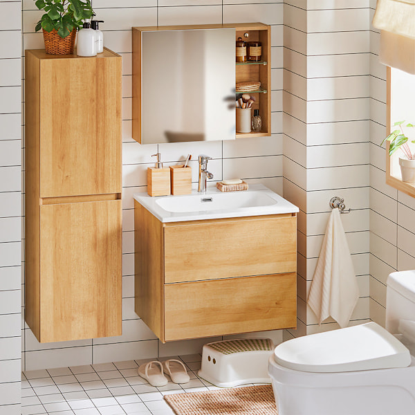 SoBuy Underskab til håndvask Badeværelsesskab Vægskab BZR174-N Under sink cabinet