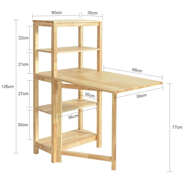 SoBuy, Matgrupp, Matbord, med hyllor, FWT70-N