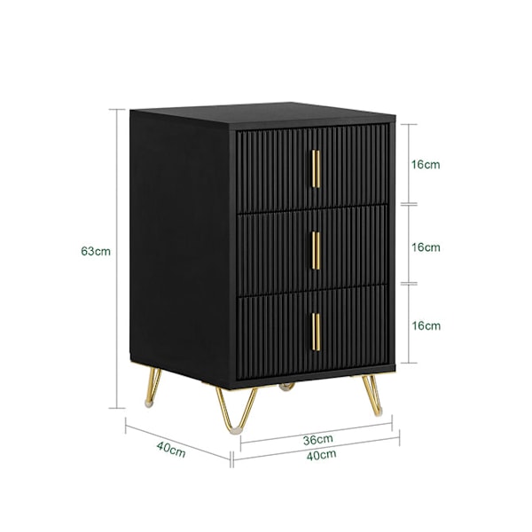 SoBuy Nattduksbord Soffbord Sidobord Sängbord FBT115-L-SCH black 40*40*63cm