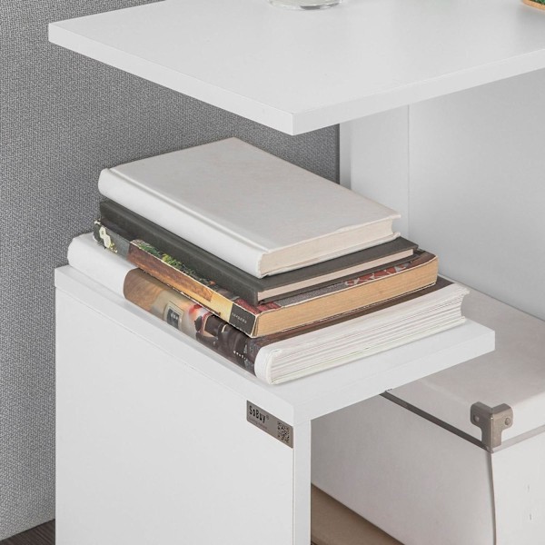 SoBuy Sofabord / reol i moderne stil, hvid,FBT69-W White 40 x 30 x 60 cm