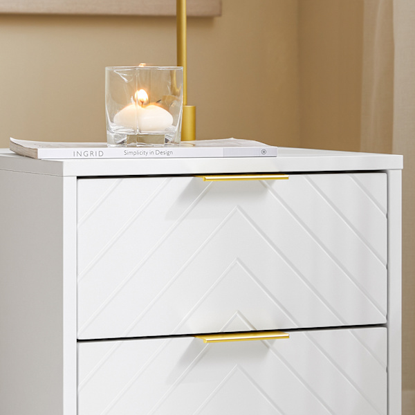 SoBuy, smalt sängbord, sängbord set om 2, sängbord för sovrum, FBT160-W