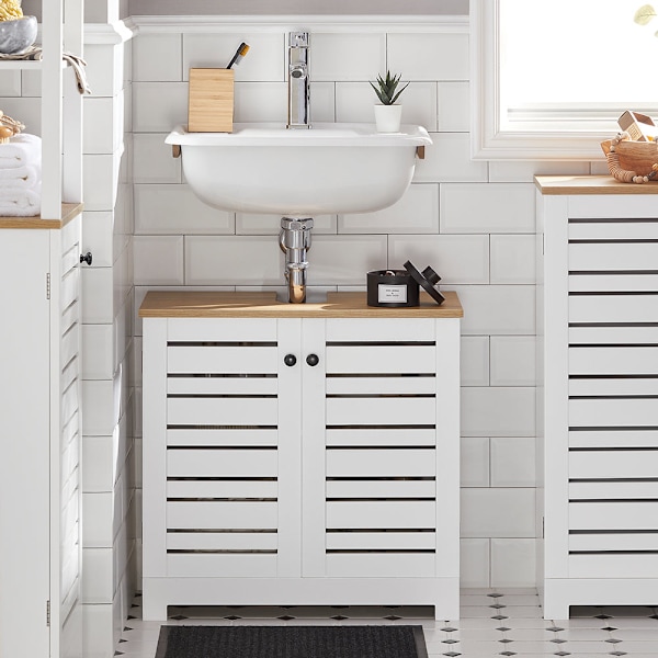 SoBuy Hjørneunderskab Underskab Badeværelsesskab BZR40-W Sink cabinet(on wall)
