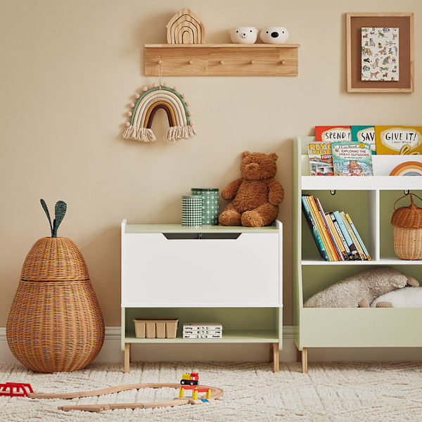 SoBuy Børnehylde Legetøjshylde Opbevaringshylde KMB91-GR 60*34*57cm