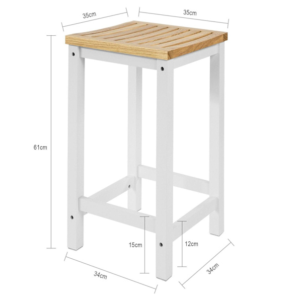 SoBuy 2 x Baarijakkara, baarituolia Ruokailutuolit FST29-WNx2 White Stool